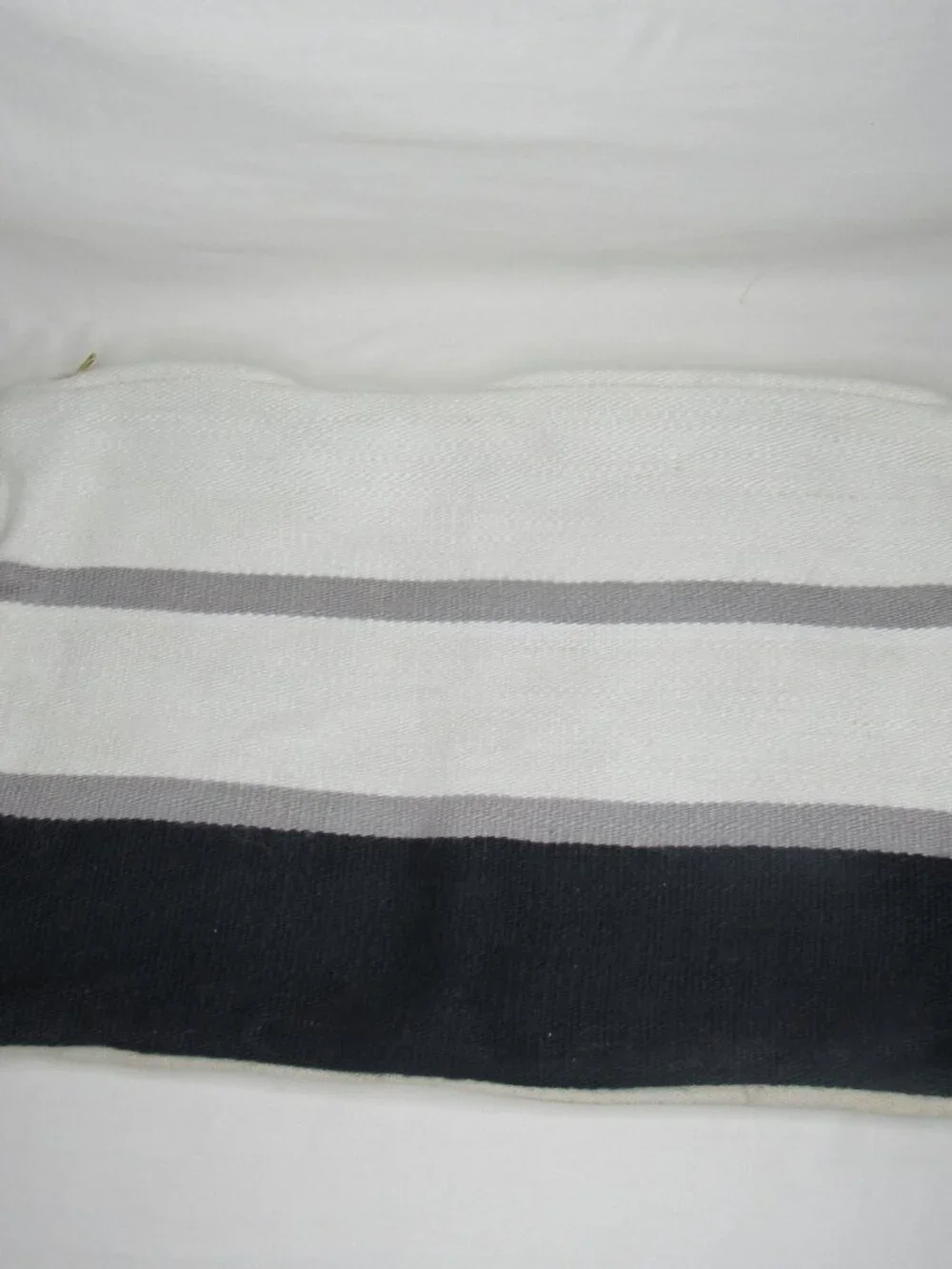 Pottery Barn THEO Striped Lumbar Pillow Cover Blue Gray White
